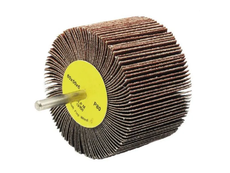 Roda flap de pano de lixa com eixo