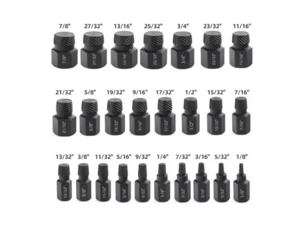 Conjunto de removedor de parafuso de porca de parafuso danificado 25 unidades