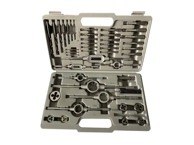 Conjunto métrico de torneira, matriz e broca de 44 unidades