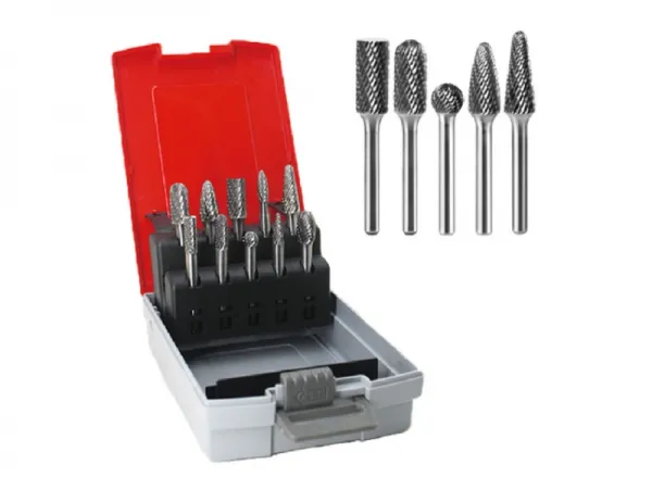 Conjunto de rebarbas de carboneto de 10 unidades